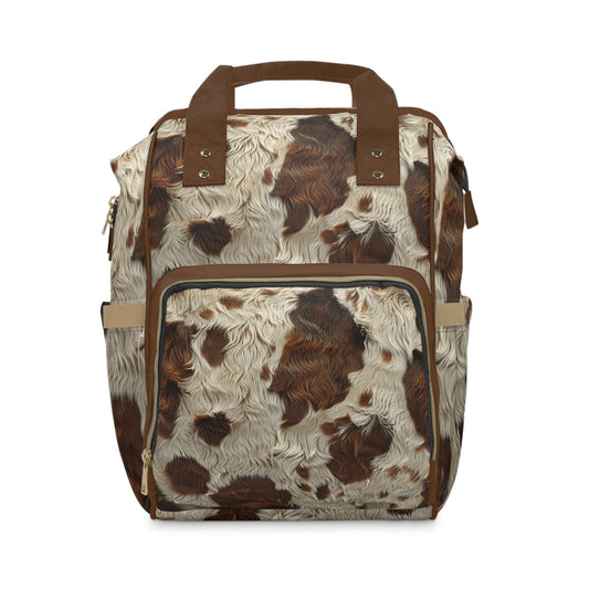 Trendy Cow Print Multifunctional Backpack